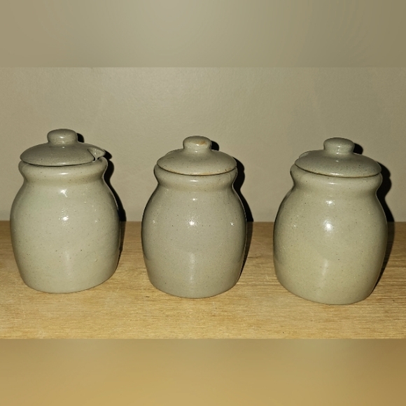 Rare Vintage BBP Beaumont Brothers Pottery Stoneware Condiment Jars - Picture 3 of 3
